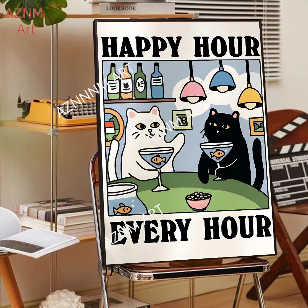 Interior Design Apartment - 1PC Wash Your Paws Cat Poster