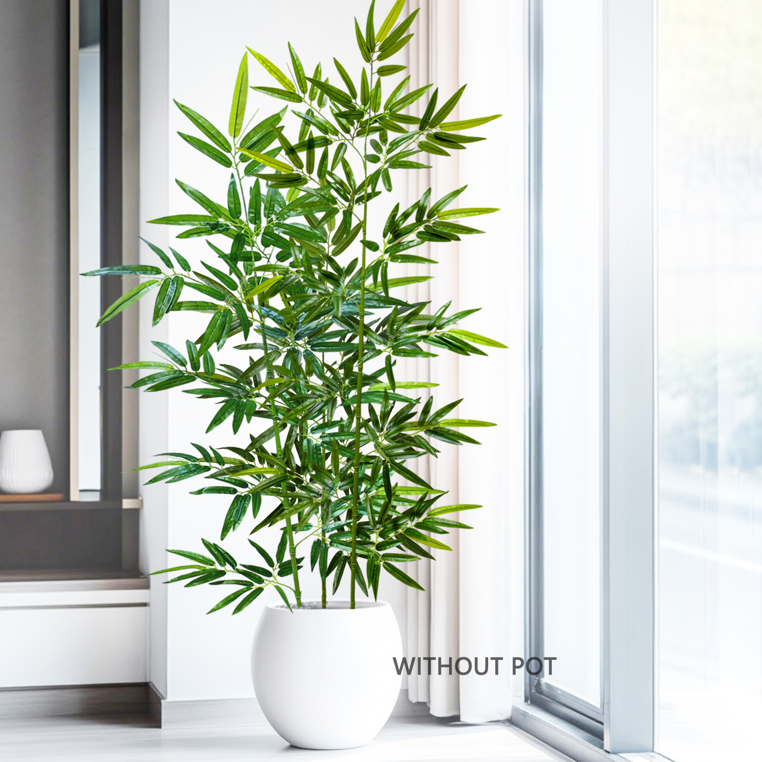 Interior Design Office - 120-240cm/94.48in Artificial Green Bamboo Leaves, Fake