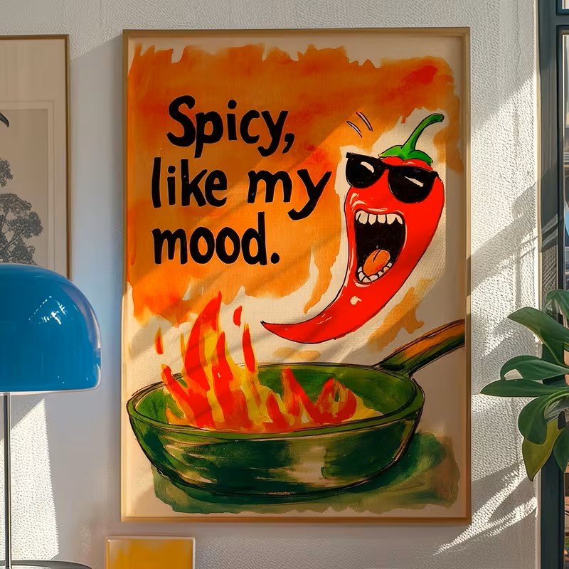 Interior Design Living Room And Kitchen - Abstract Chili Fashion Glasses Canvas Poster