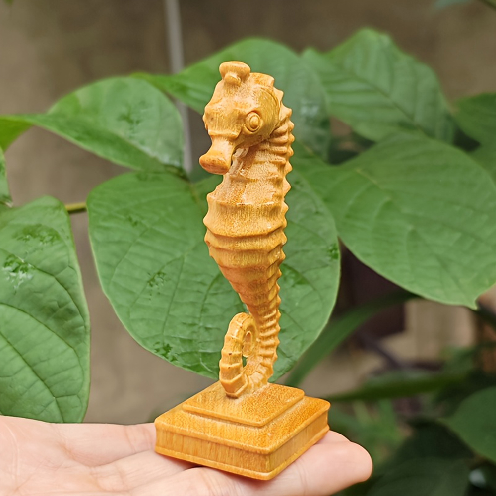 Interior Design Apartment - Three-Dimensional Carved Wooden Seahorse Statue Christmas