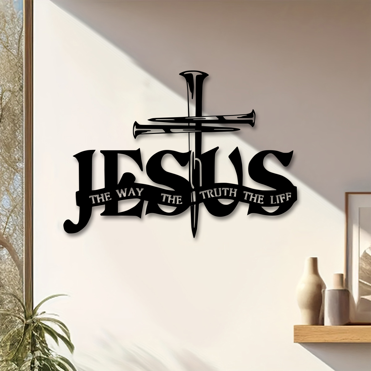 Interior Design Apartment - Jesus Metal Wall Decor - Elegant