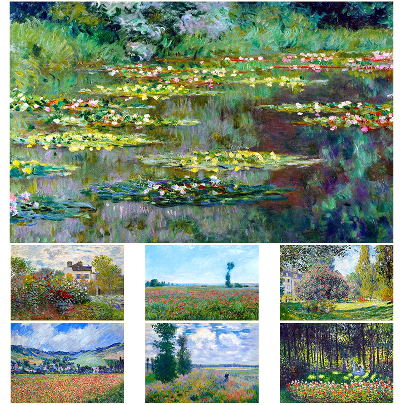 Interior Design Sketch - Abstract Claude Monet Garden Nature Landscape
