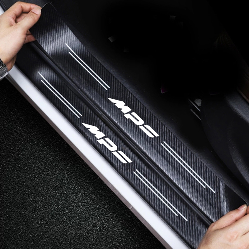 Interior Design Logo - Car Door Sill Protective Sticker Carbon