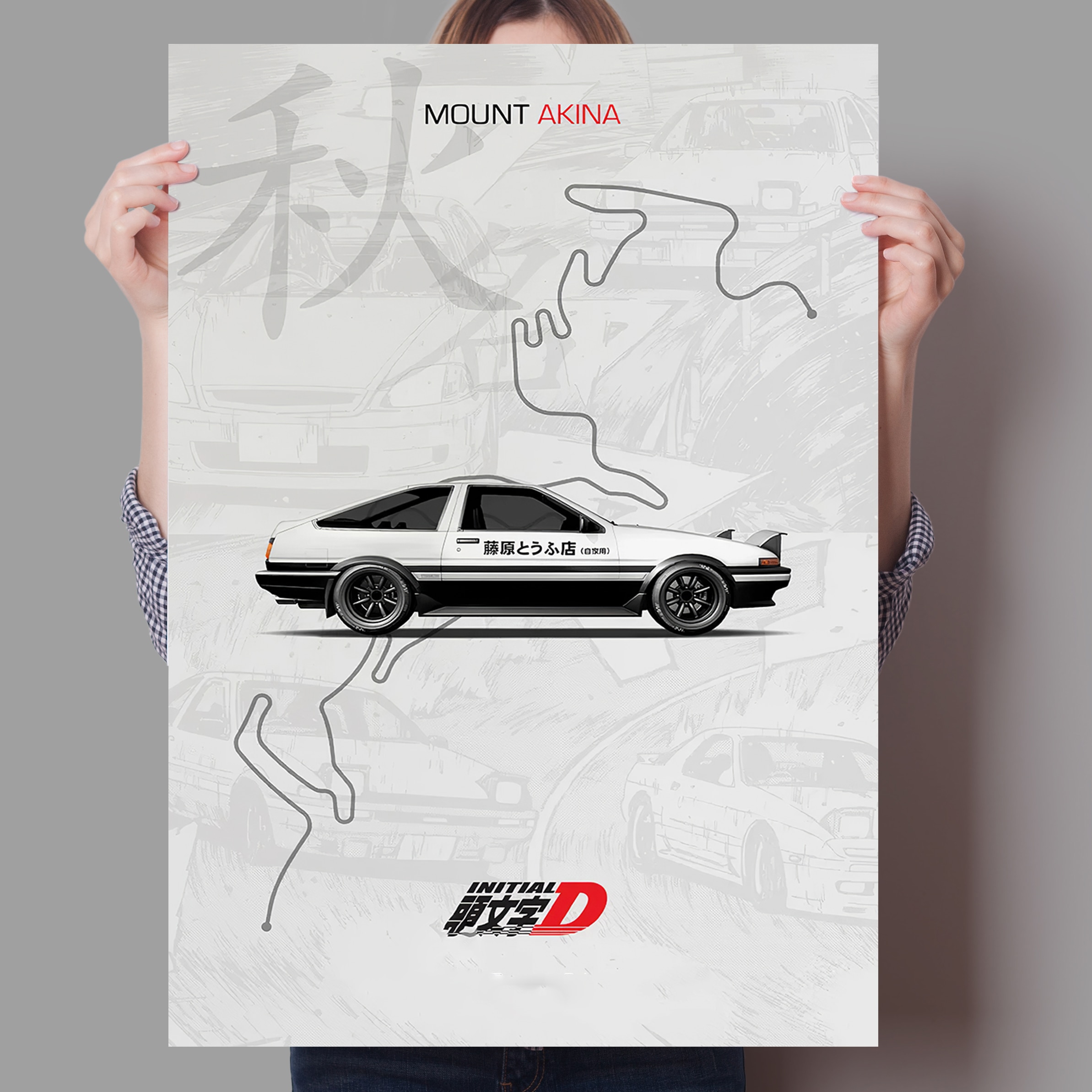 Interior Design Sketch - Initial D AE86 Racing Car Canvas