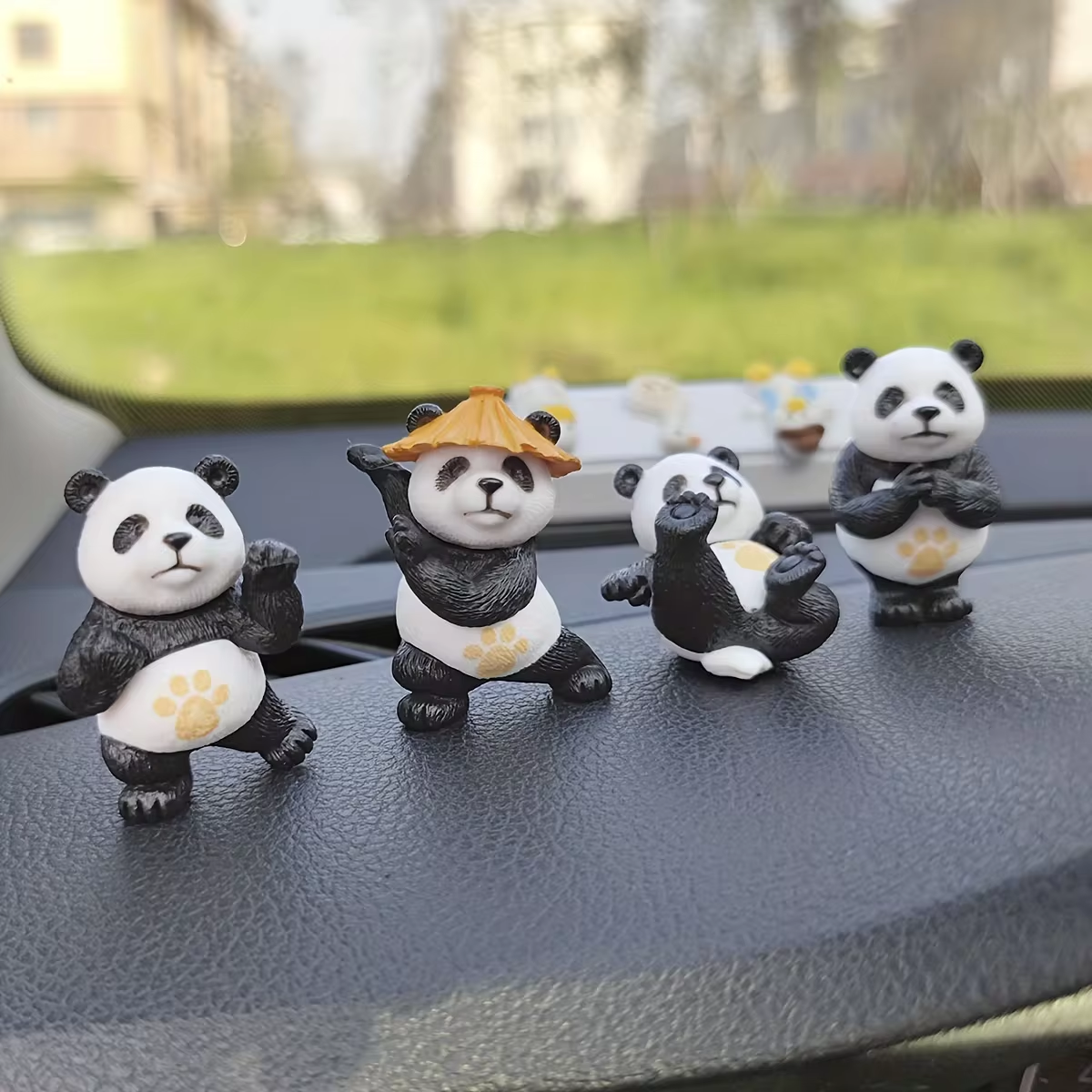 Interior Design Texture - 4pcs/set Panda Design Car Ornaments Car