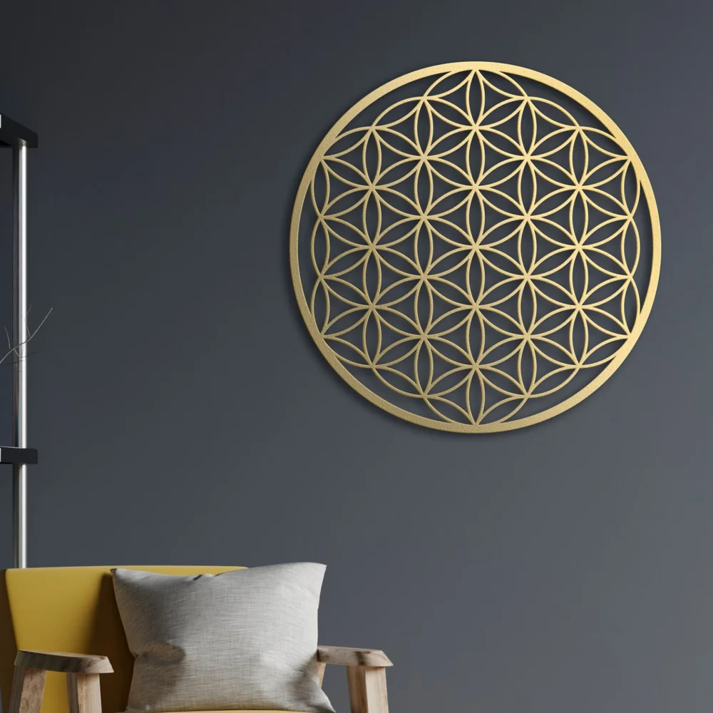 Interior Design Modern - Flower of Life Metal Wall Art