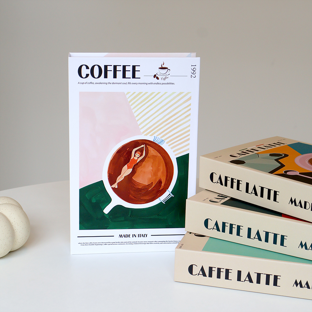 Interior Design Book - Coffee Lover Book Ornaments Luxury Fake
