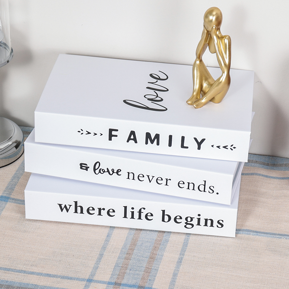 Interior Design Book - 3pcs/Set Modern Fake Books Decoration White