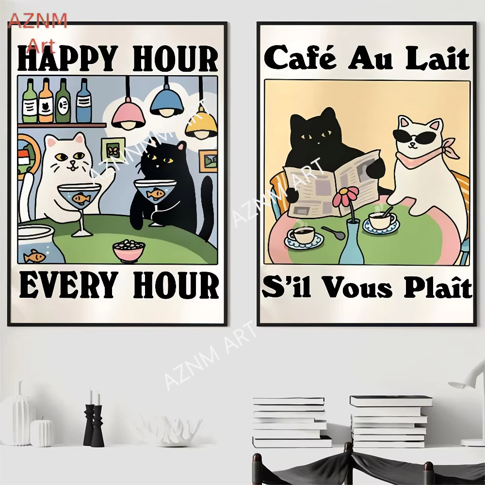 1PC Wash Your Paws Cat Poster  - Interior Design Apartment ulasan dan harga