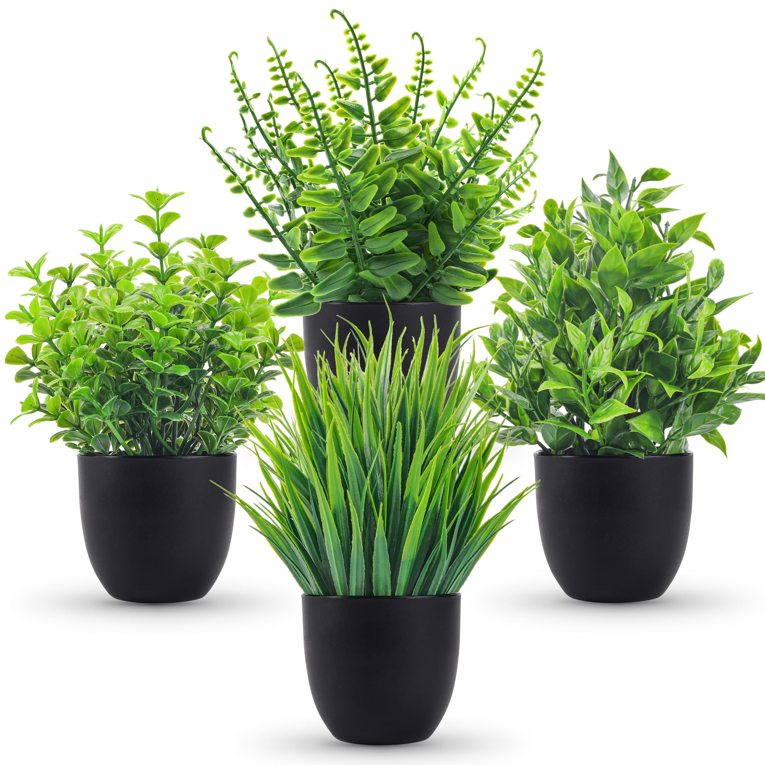 4 Packs Fake Plants Artificial - Interior Design Office ulasan dan harga