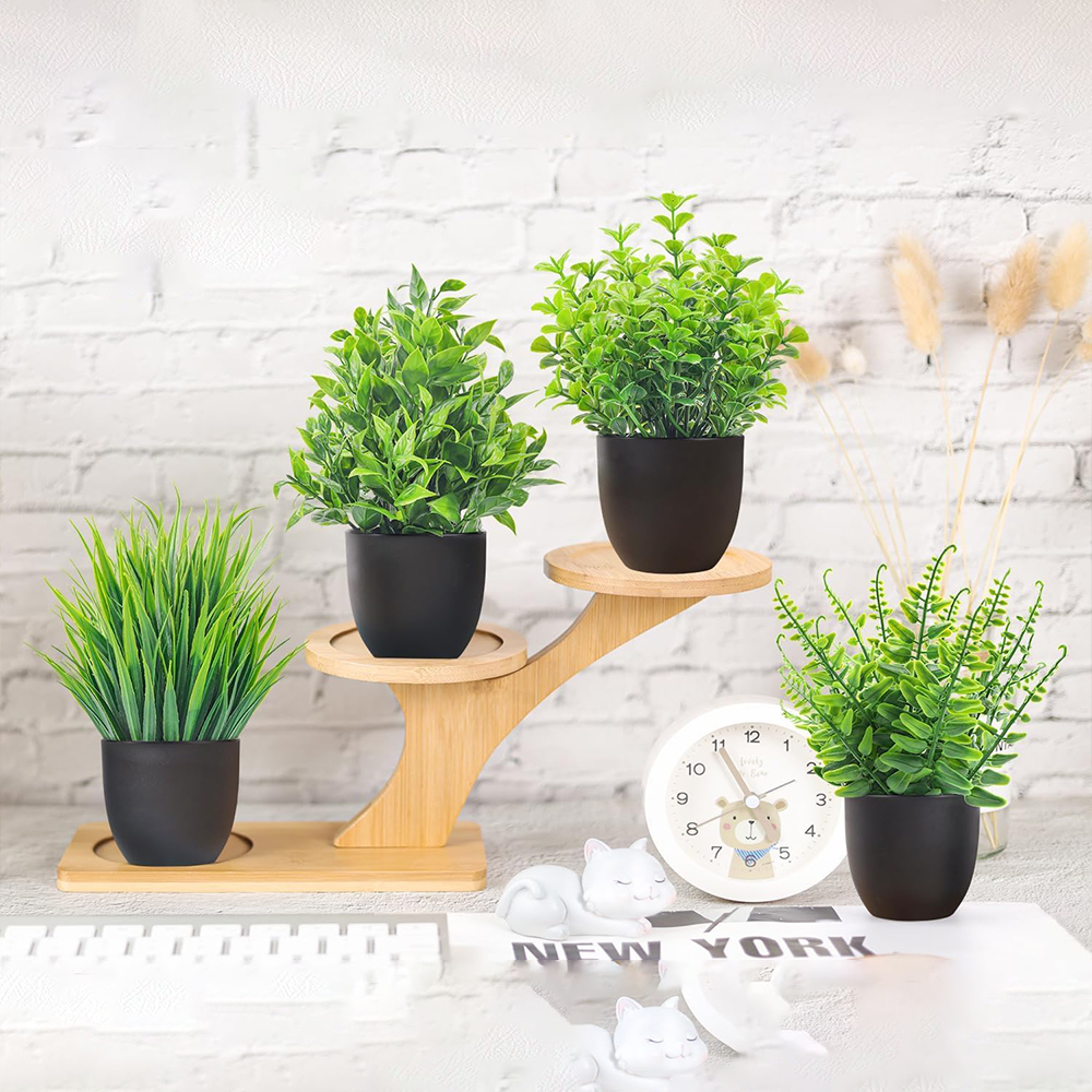 4 Packs Fake Plants Artificial - Interior Design Office ulasan dan harga