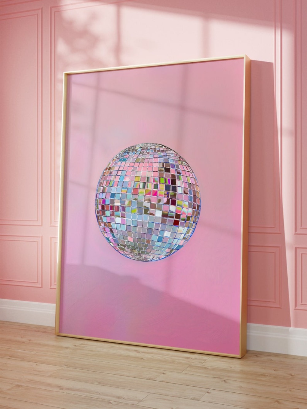Silver Disco Ball Minimalist C - Interior Design Sketch ulasan dan harga