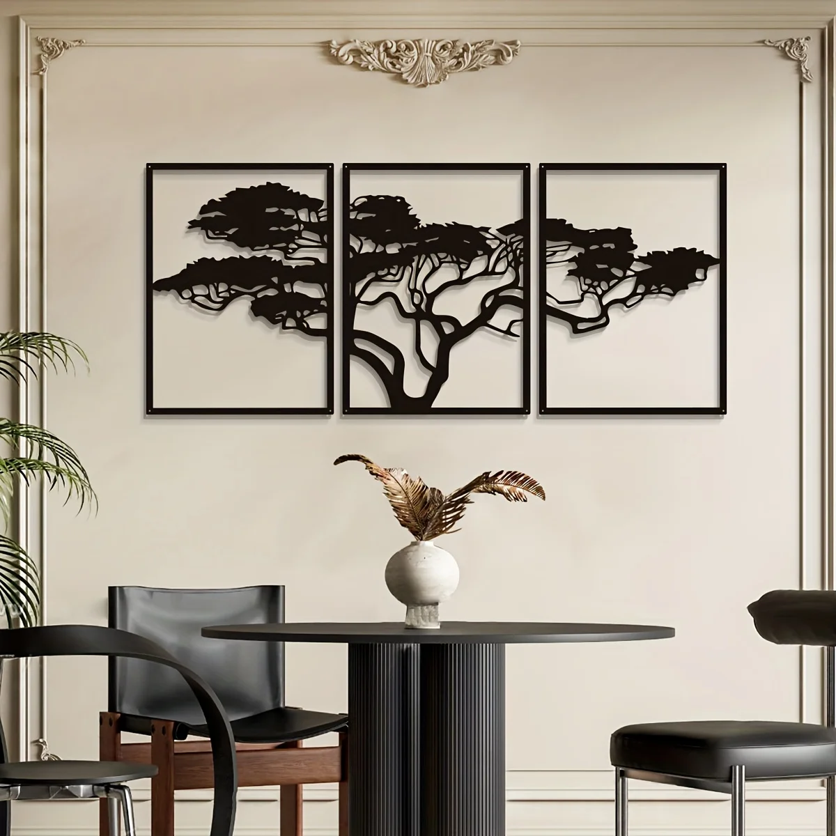 3pcs Black Metal Wall Art Deco - Interior Design Modern ulasan dan harga