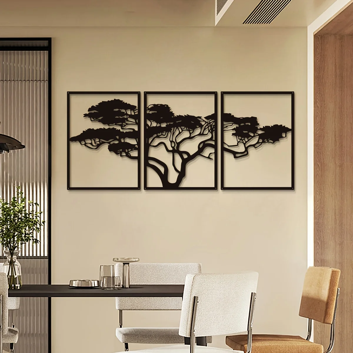 3pcs Black Metal Wall Art Deco - Interior Design Modern ulasan dan harga