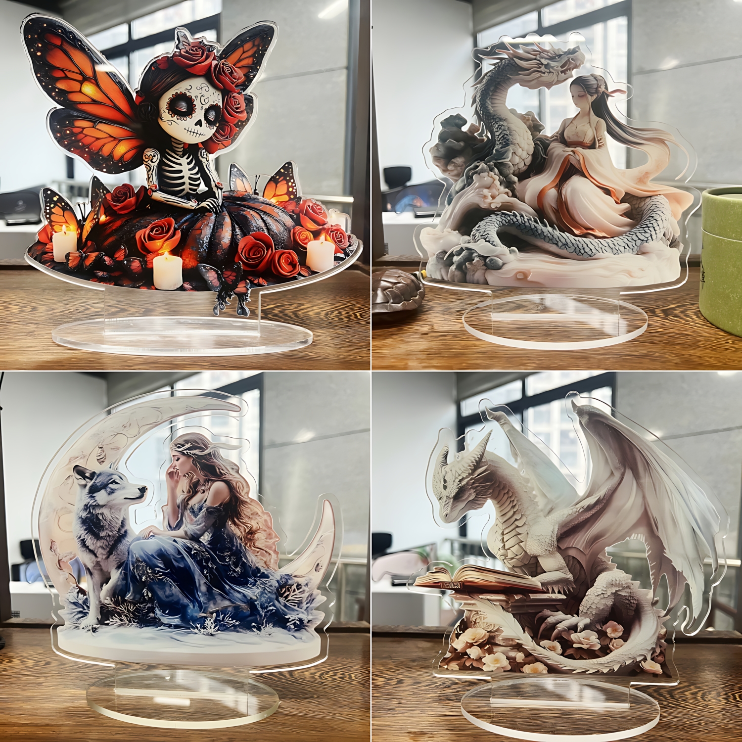 Two Tigers Statue,2D Flat Anim - Interior Design Office ulasan dan harga