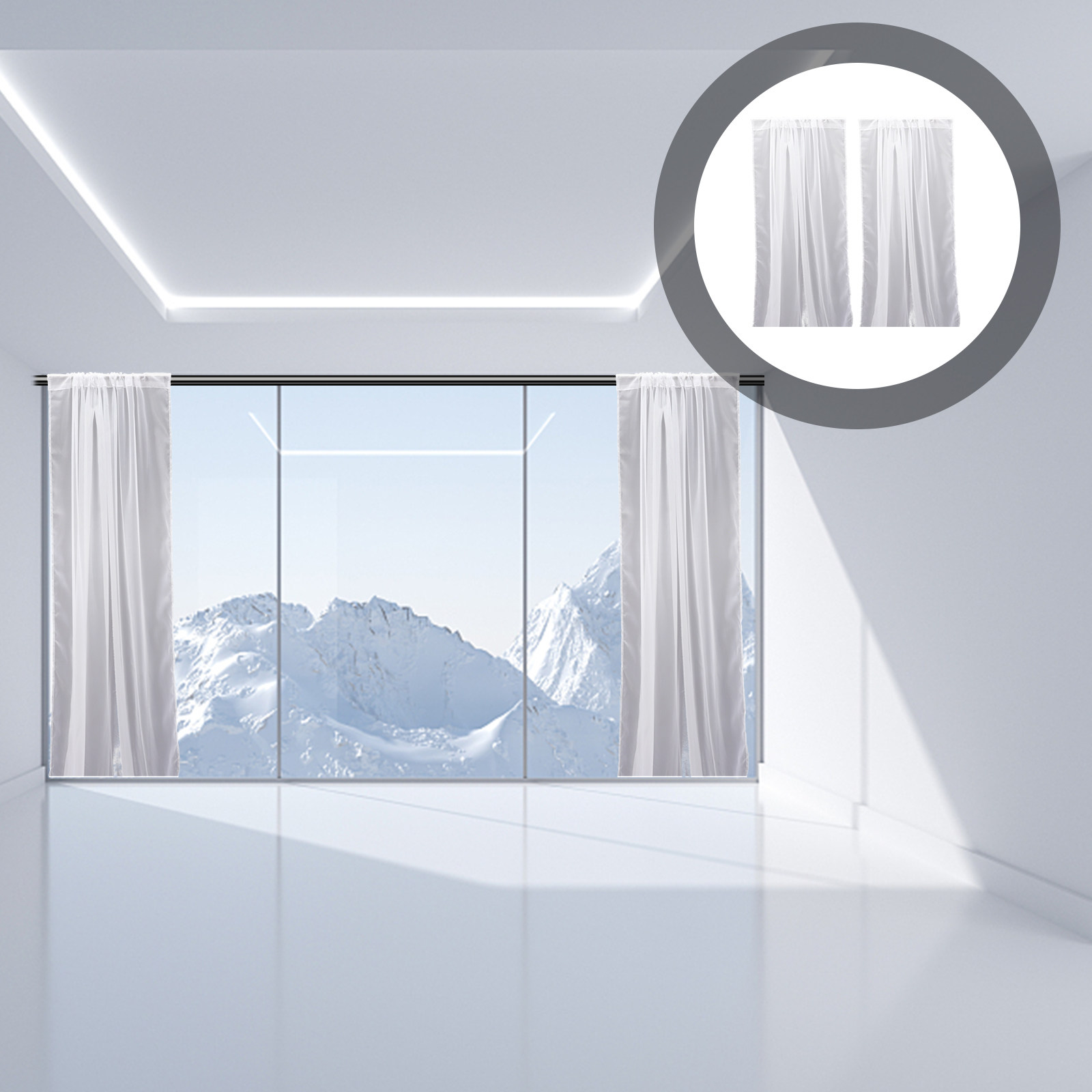 2Pcs Window Curtain Sheer Curt - Interior Design Modern ulasan dan harga