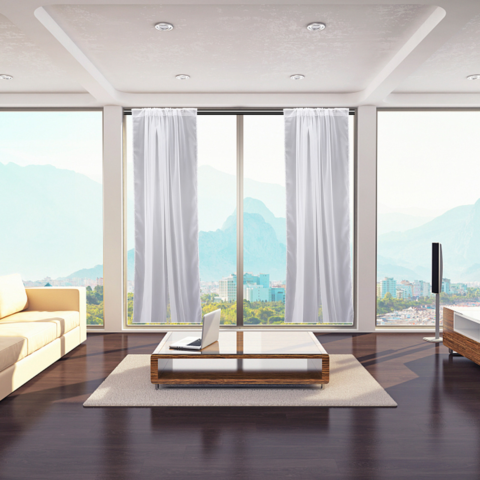 2Pcs Window Curtain Sheer Curt - Interior Design Modern ulasan dan harga
