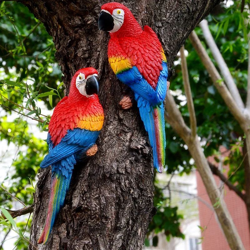 Resin Parrot Statue Wall Mount - Interior Design Office ulasan dan harga