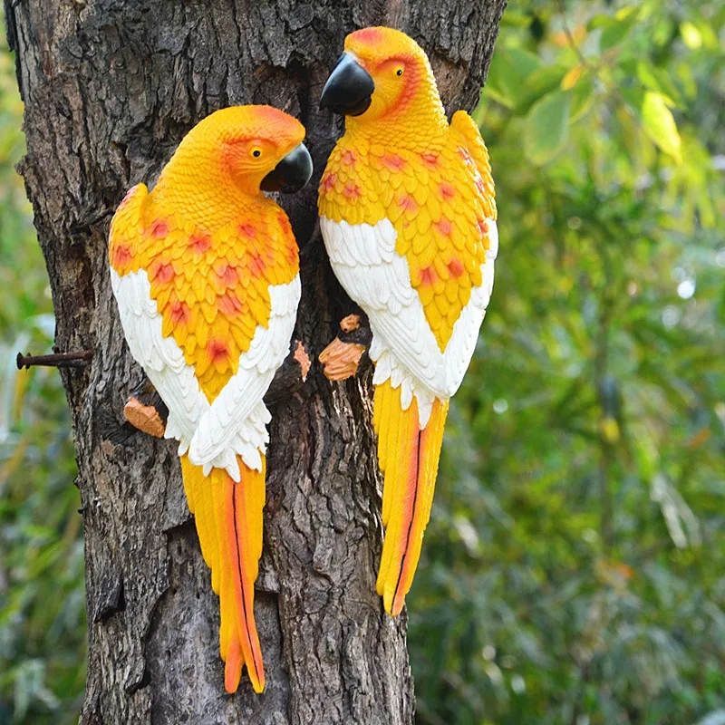 Resin Parrot Statue Wall Mount - Interior Design Office ulasan dan harga
