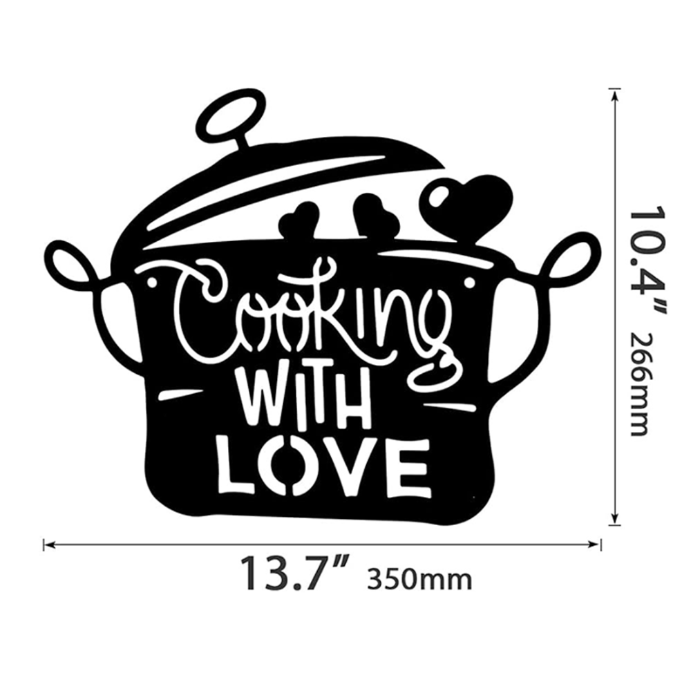 Black Metal Kitchen Pot Sign C - Interior Design Modern ulasan dan harga