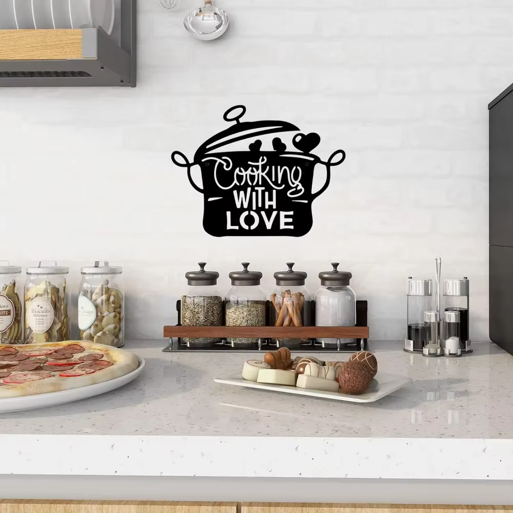 Black Metal Kitchen Pot Sign C - Interior Design Modern ulasan dan harga
