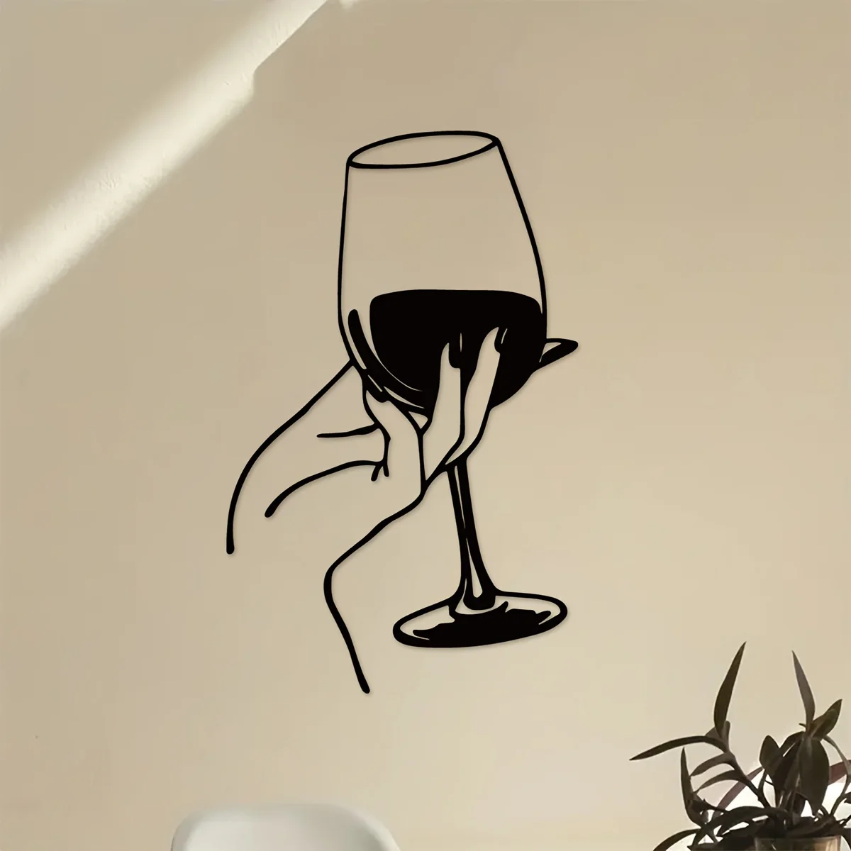 Wine Lover Lady Hand Metal Wal - Interior Design Modern ulasan dan harga