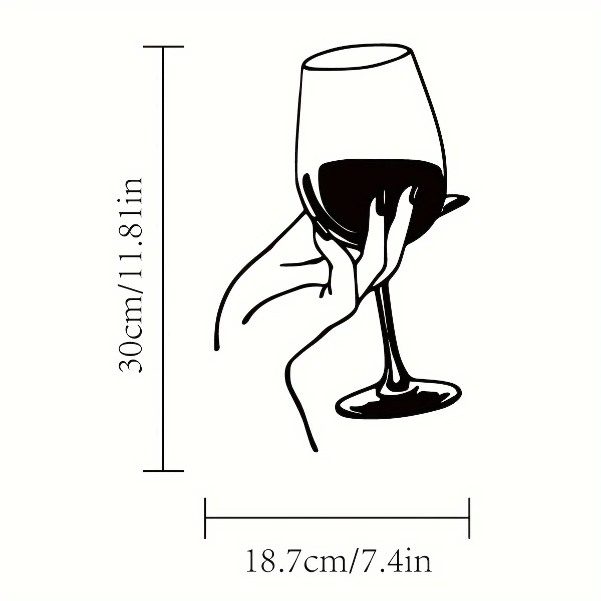 Wine Lover Lady Hand Metal Wal - Interior Design Modern ulasan dan harga