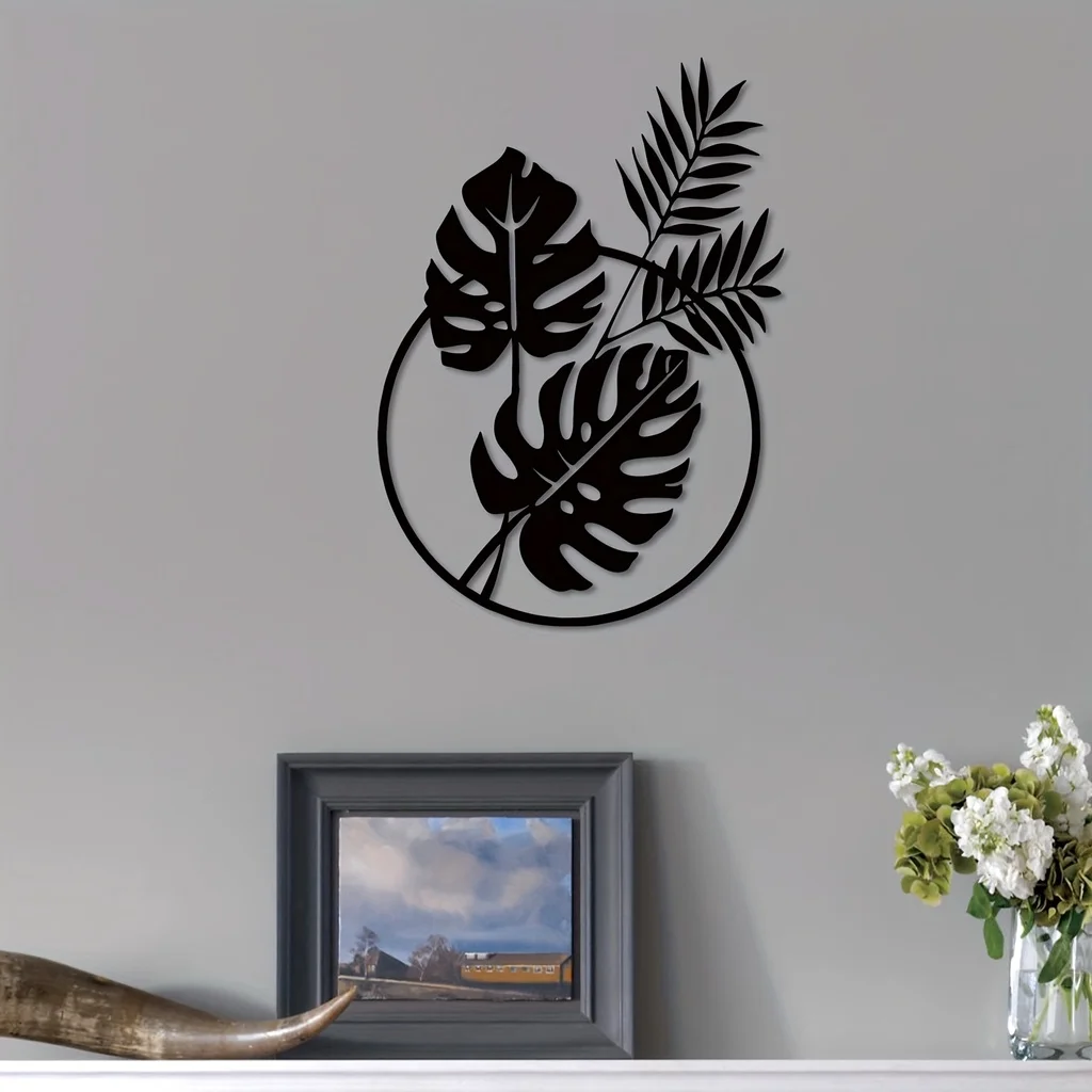 CIFBUY Palm Leaf Metal Wall Ar - Interior Design Modern ulasan dan harga