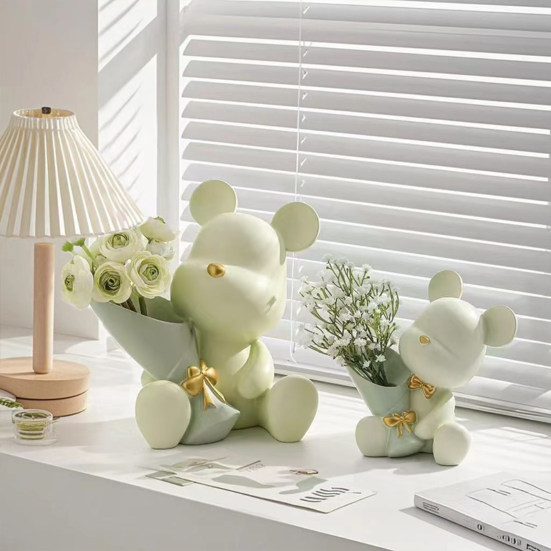 Cute Mini Little Bear Vase Cre - Interior Design Book ulasan dan harga