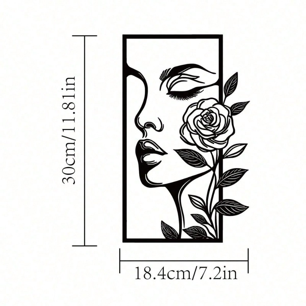 1pc Woman Flower Metal Wall Ar - Interior Design Apartment ulasan dan harga