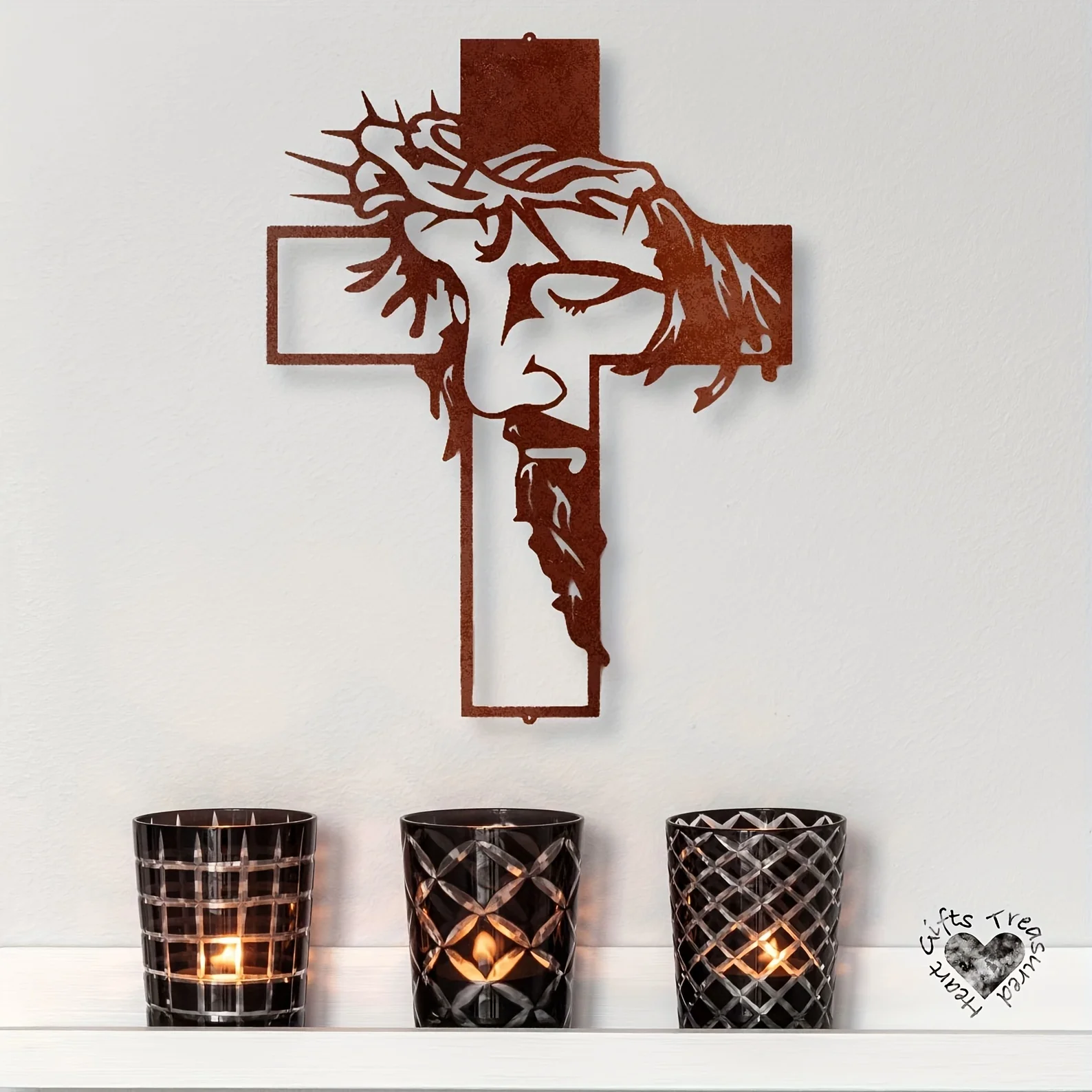 1set Metal Cross Sign Wall Art - Interior Design Modern ulasan dan harga