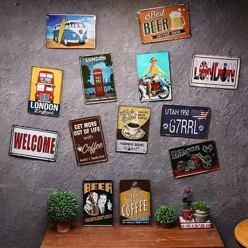Vintage Bar Metal Signs Bathro - Interior Design Apartment ulasan dan harga