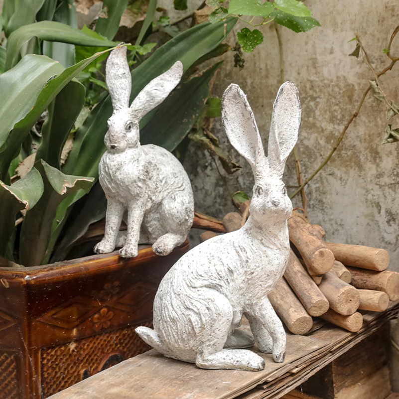 2Pcs Garden Statues Rabbit Sta - Interior Design Office ulasan dan harga