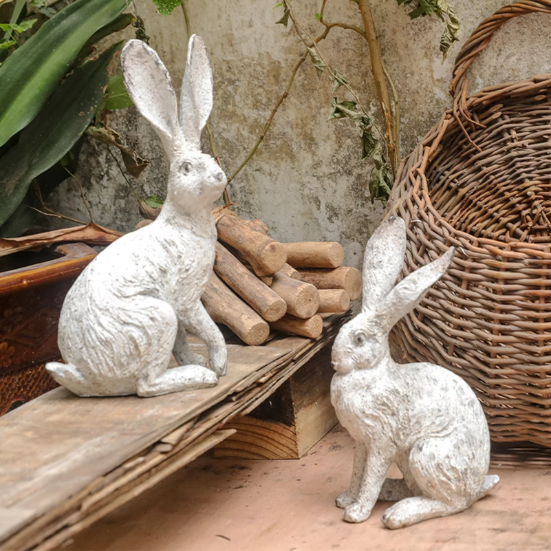 2Pcs Garden Statues Rabbit Sta - Interior Design Office ulasan dan harga