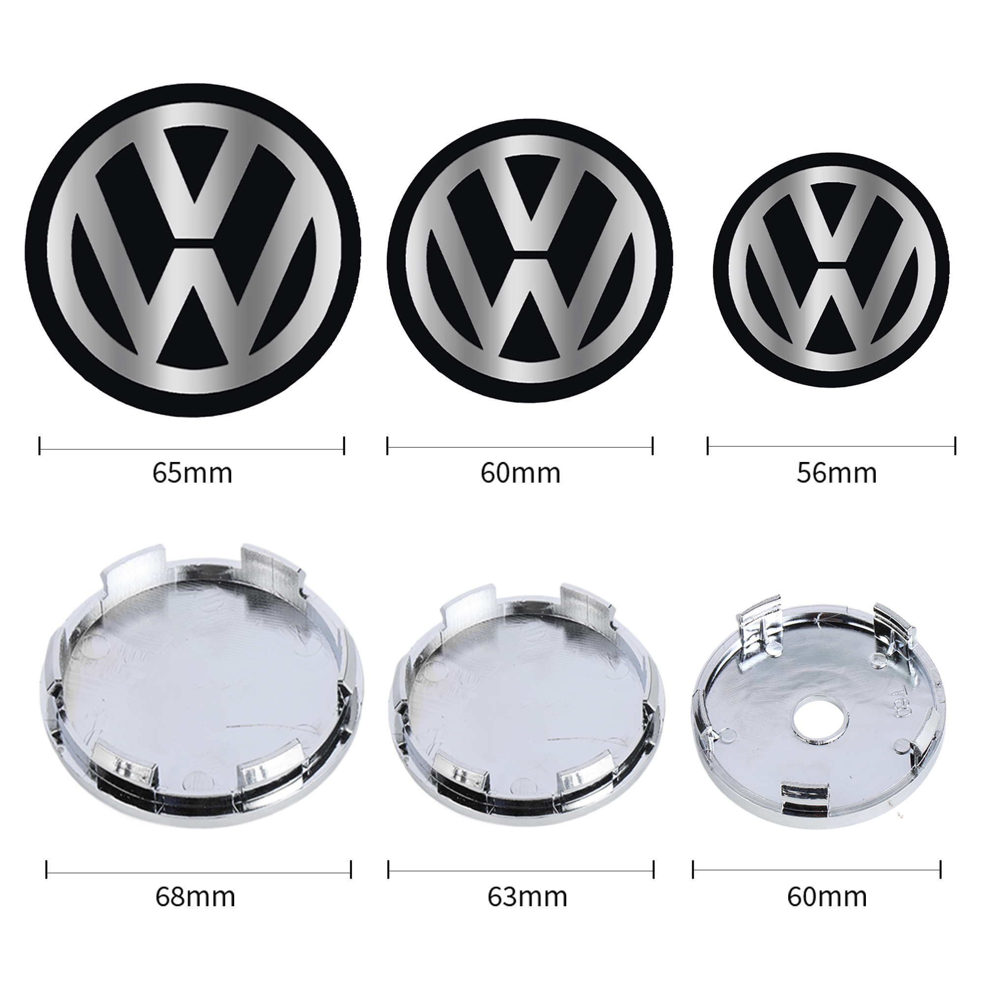 4Pcs 60/63/68MM Car Wheel Cent - Interior Design Logo ulasan dan harga