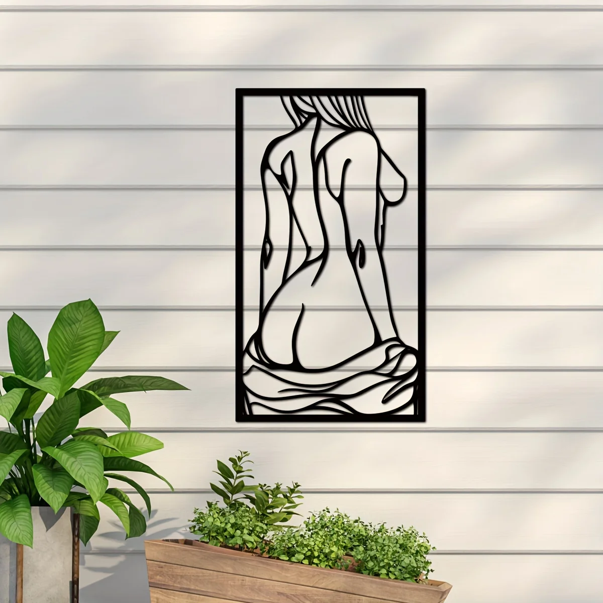 1pc Metal Art Wall Decor, Blac - Interior Design Modern ulasan dan harga