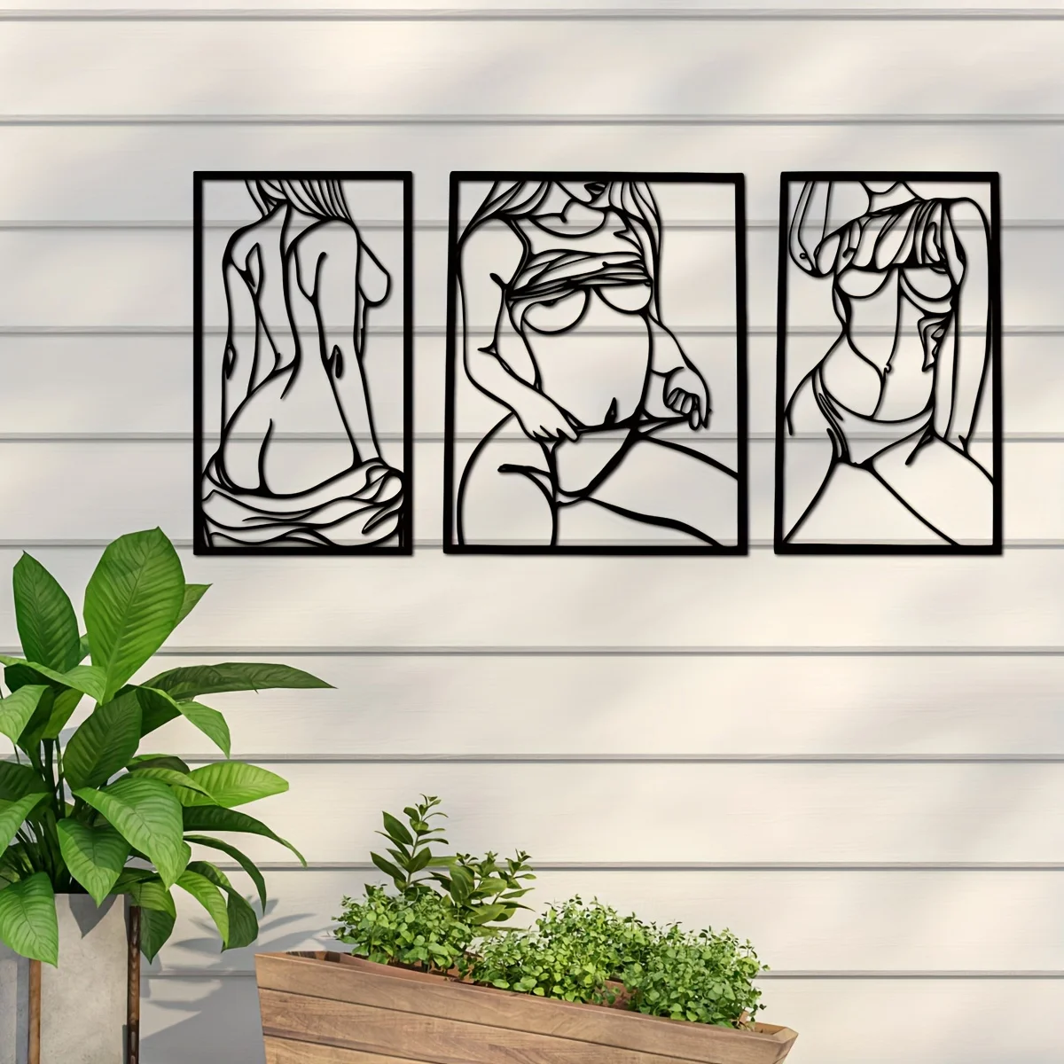 1pc Metal Art Wall Decor, Blac - Interior Design Modern ulasan dan harga