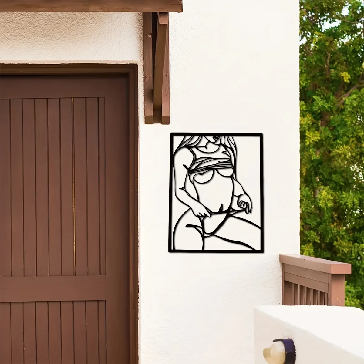 1pc Metal Art Wall Decor, Blac - Interior Design Modern ulasan dan harga