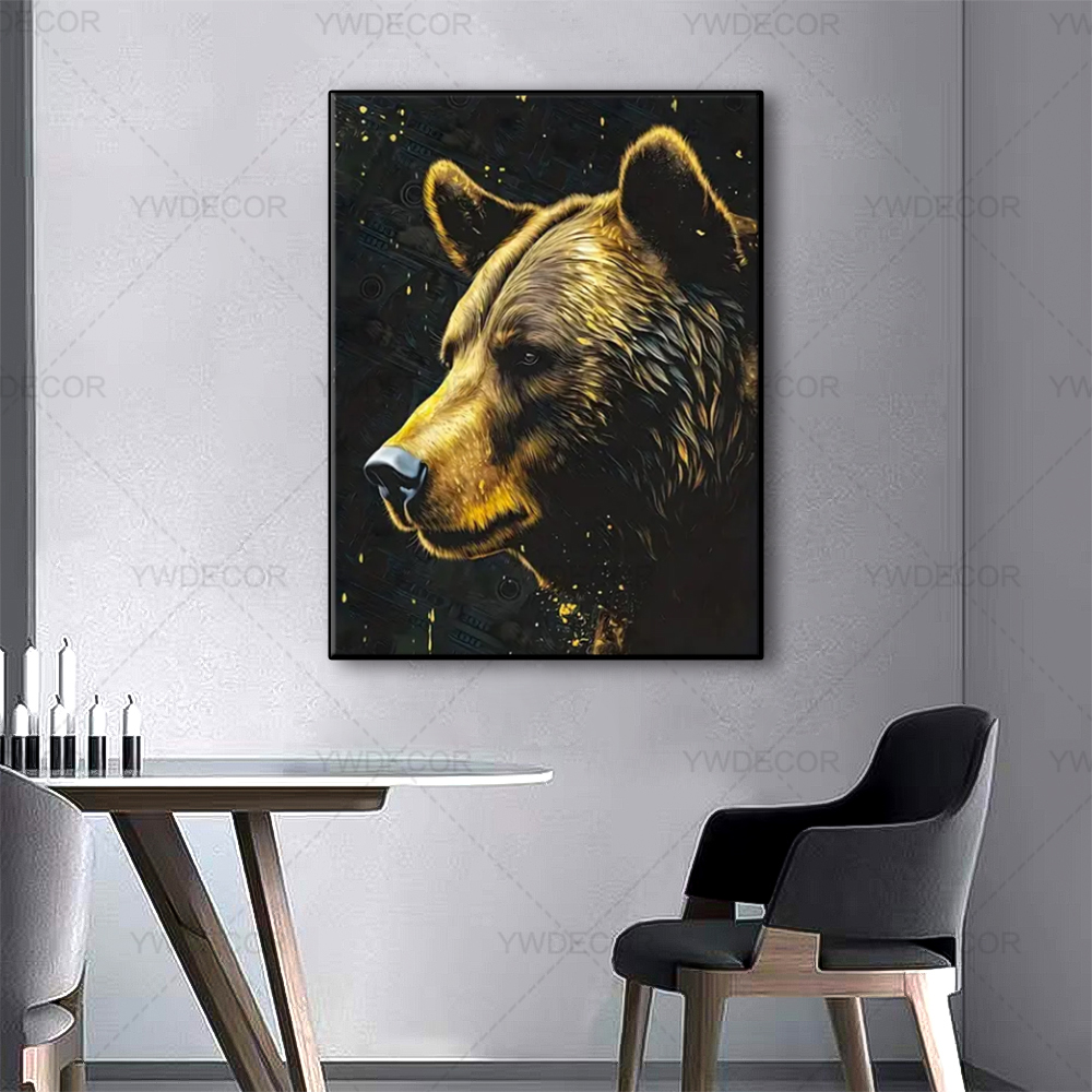 Bull and Bear Animals Painting - Interior Design Sketch ulasan dan harga
