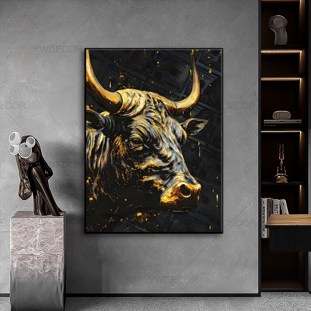 Bull and Bear Animals Painting - Interior Design Sketch ulasan dan harga