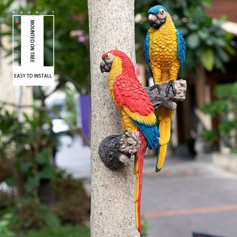 Creative Resin Parrot Statue T - Interior Design Office ulasan dan harga