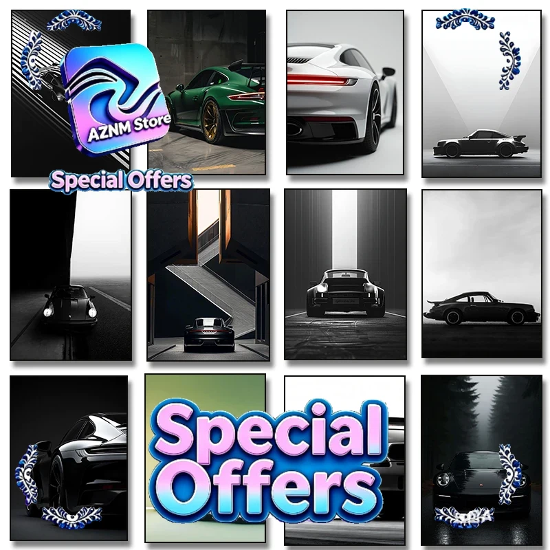 Black and White Luxury Car Art - Interior Design Apartment ulasan dan harga