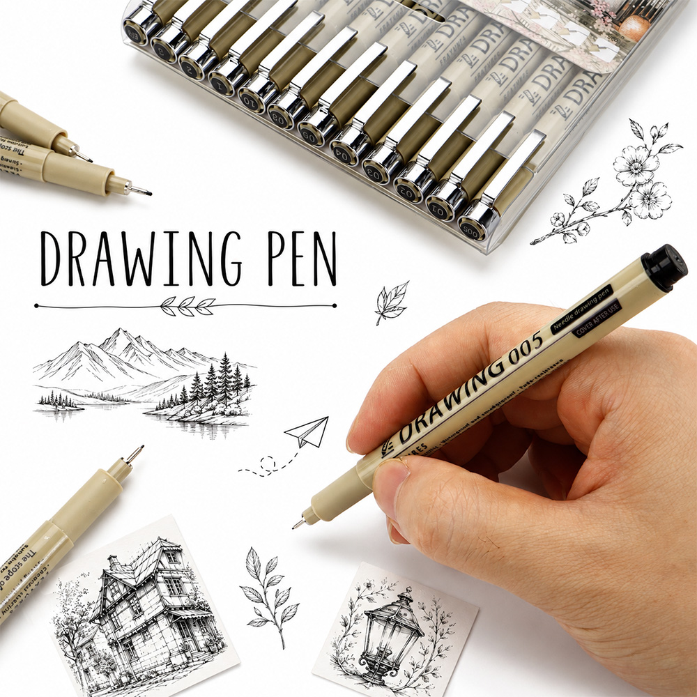 12 Size Fine Line Micron Pens  - Interior Design Sketch ulasan dan harga