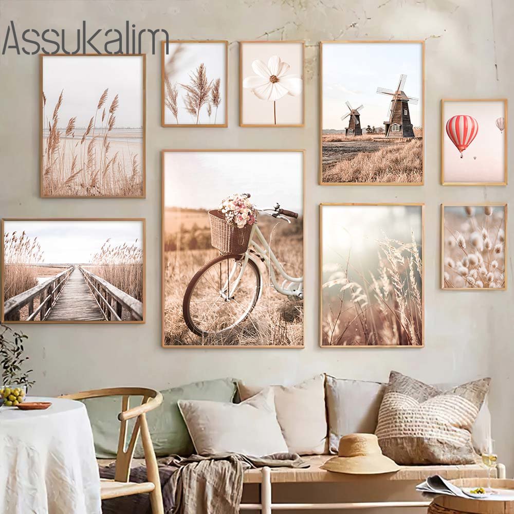 Landscape Beige Wall Art Bike  - Interior Design Sketch ulasan dan harga