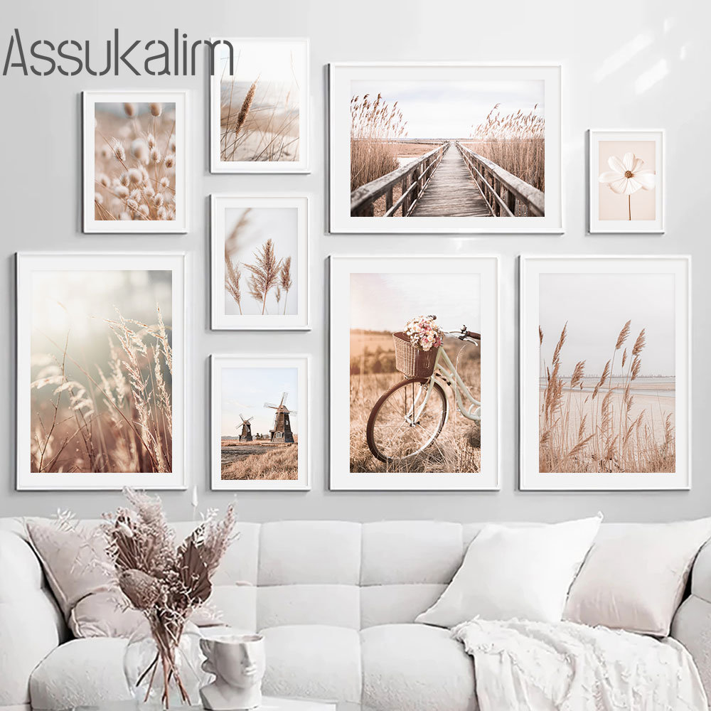 Landscape Beige Wall Art Bike  - Interior Design Sketch ulasan dan harga